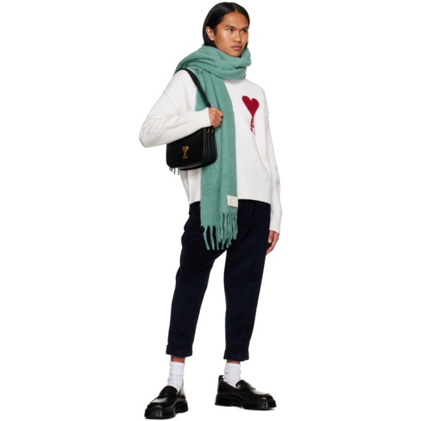  AMI Paris Blue Oversize Scarf 232482M150006