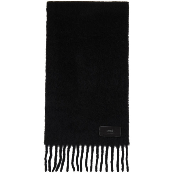  AMI Paris Black Oversize Scarf 232482M150008