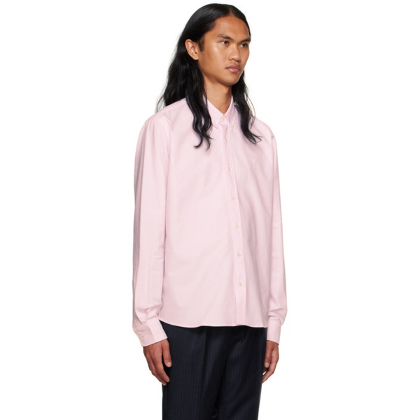  AMI Paris Pink Spread Collar Shirt 232482M192000