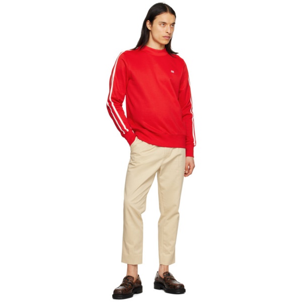  AMI Paris Red Striped Sweatshirt 231482M204016