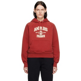 AMI Paris Red Organic Cotton Hoodie 222482F097033