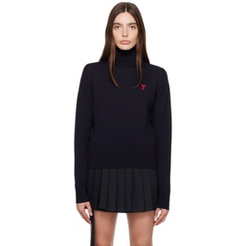 Ami Paris Navy Ami de Coeur Turtleneck 232482F099016