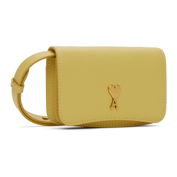  AMI Paris Yellow Paris Paris Strap Card Holder 241482F048000