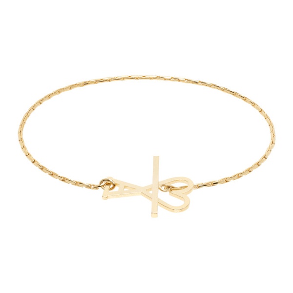  Ami Paris Gold Ami de Coeur Chain Bracelet 241482M142003