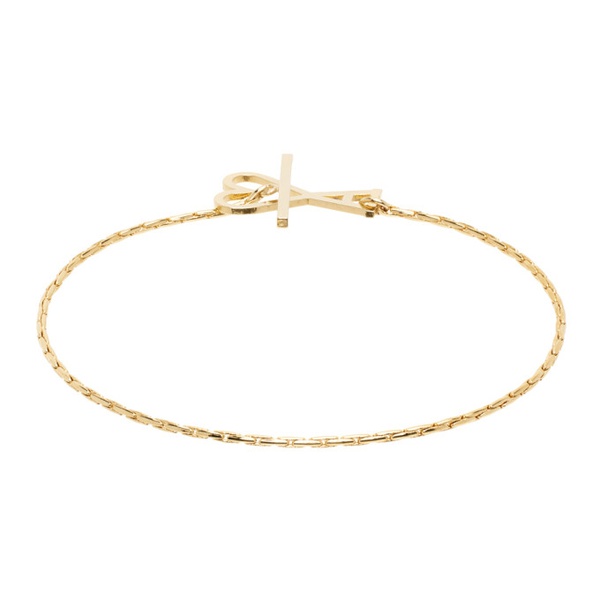  Ami Paris Gold Ami de Coeur Chain Bracelet 241482M142003