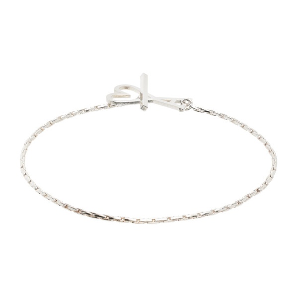  Ami Paris Silver Ami de Coeur Chain Bracelet 241482M142004