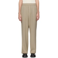 AMI Paris Taupe Elasticized Waist Trousers 241482M190003