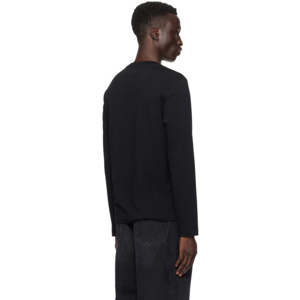  AMI Paris Black Bonded Long Sleeve T-Shirt 241482M213021