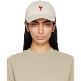 Ami Paris 오프화이트 Off-White Red Ami de Coeur Embroidery Cap 241482F016006