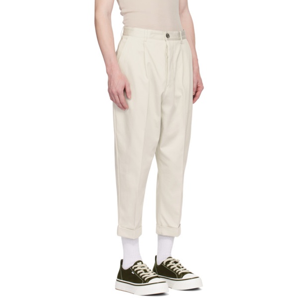  AMI Paris 오프화이트 Off-White Carrot-Fit Trousers 241482M191005