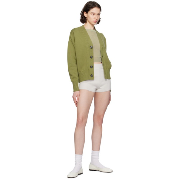  AMI Paris Khaki Cropped Sweater 241482F096012
