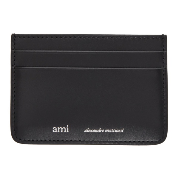  AMI Paris Black Logo Card Holder 232482M163004