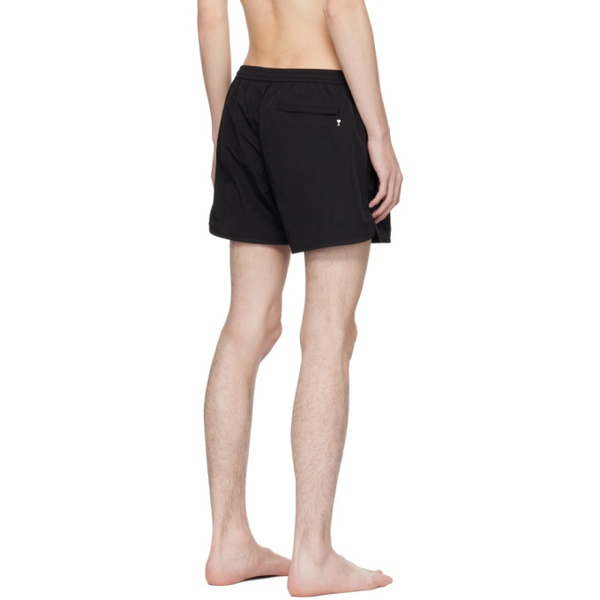  AMI Paris Black Three-Pocket Swim Shorts 241482M208005