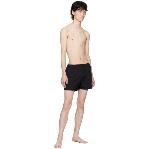  AMI Paris Black Three-Pocket Swim Shorts 241482M208005