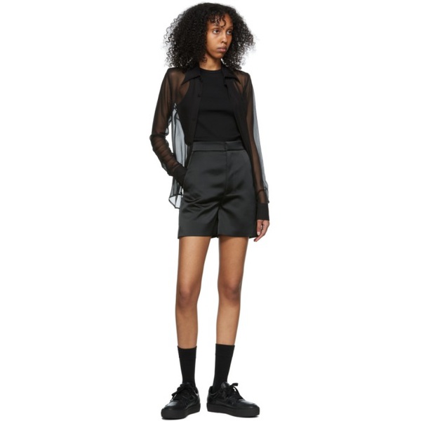  AMI Paris Black Polyester Shorts 221482F088005