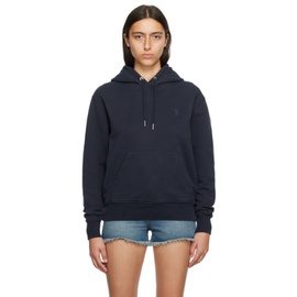 Ami Paris Navy Ami de Coeur Hoodie 232482F097012