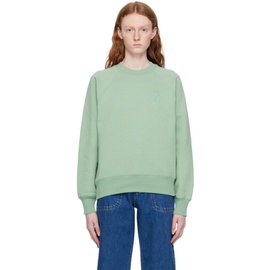 Ami Paris SSENSE Exclusive Green Ami de Coeur Sweatshirt 231482F098032