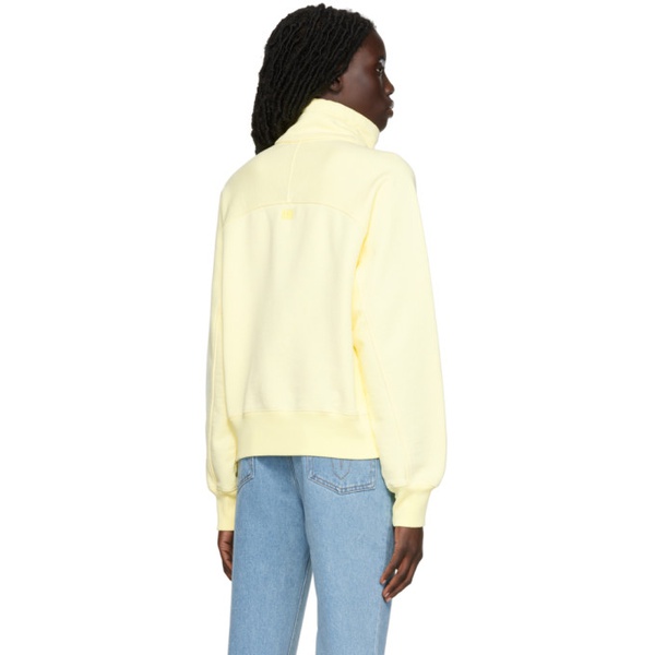  Ami Paris Yellow Ami de Coeur Half-Zip Sweatshirt 222482F097053