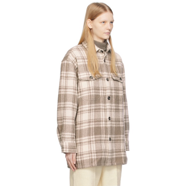  AMI Paris 오프화이트 Off-White & Taupe Checked Jacket 232482F109004