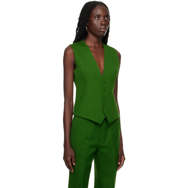  AMI Paris Green Covered Button Vest 231482F068012