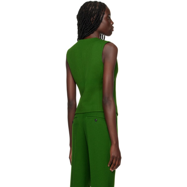  AMI Paris Green Covered Button Vest 231482F068012