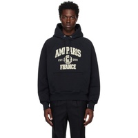 AMI Paris Black Paris Hoodie 222482M202011