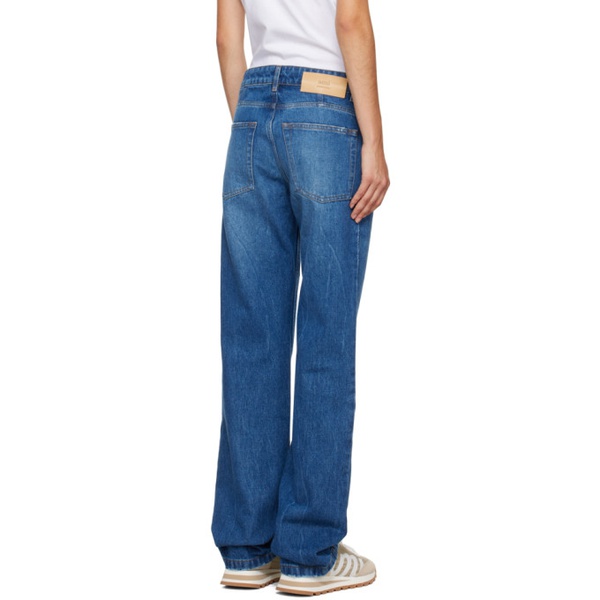  AMI Paris Blue Straight-Leg Jeans 232482F069005