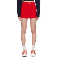 AMI Paris Red Five-Pocket Denim Miniskirt 231482F090001