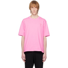 Ami Paris Pink Ami De Coeur T-Shirt 231482M213022