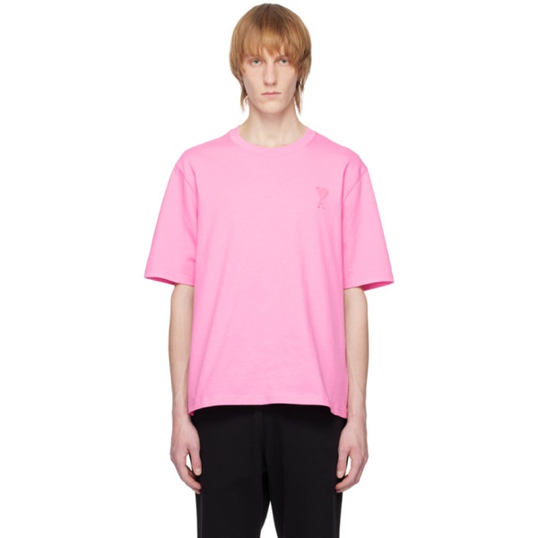  Ami Paris Pink Ami De Coeur T-Shirt 231482M213022