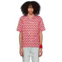AMI Paris Red & White Graphic Shirt 231482M192032