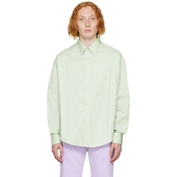 AMI Paris Green Organic Cotton Shirt 221482M192021