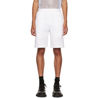 AMI Paris White Cotton Shorts 221482M193035