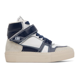 AMI Paris Navy & White Arcade Sneakers 231482M236001