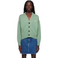 Ami Paris SSENSE Exclusive Green Ami de Coeur Cardigan 231482F095019