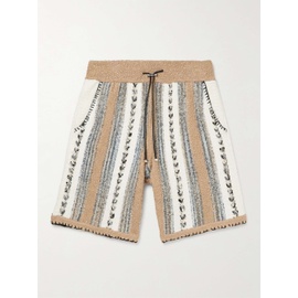 아미리 AMIRI Straight-Leg Jacquard Cotton and Silk-Blend Boucle Drawstring Shorts 30629810020317877