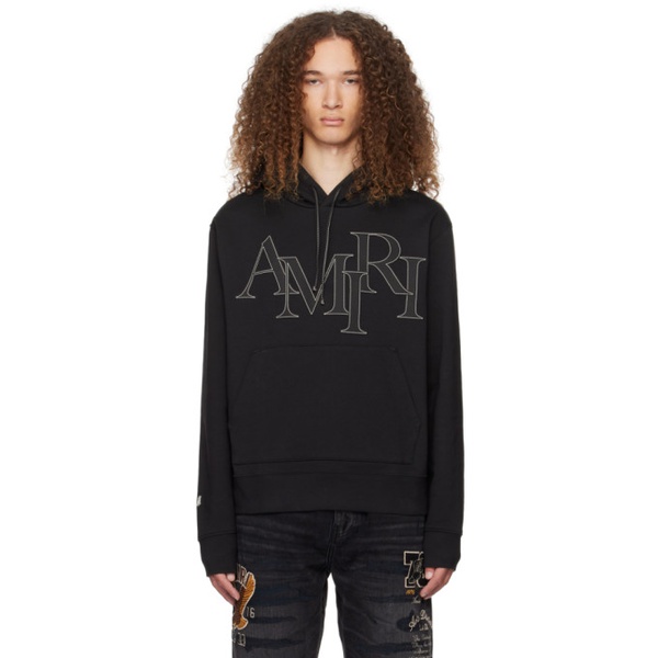  아미리 AMIRI Black Staggered Hoodie 241886M202017