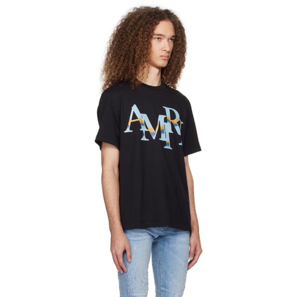 아미리 AMIRI Black Staggered Chrome T-Shirt 241886M213000