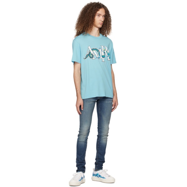  아미리 AMIRI Blue CNY Dragon T-Shirt 241886M213010