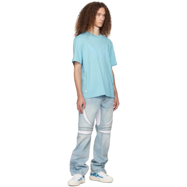  아미리 AMIRI Blue Staggered T-Shirt 241886M213020