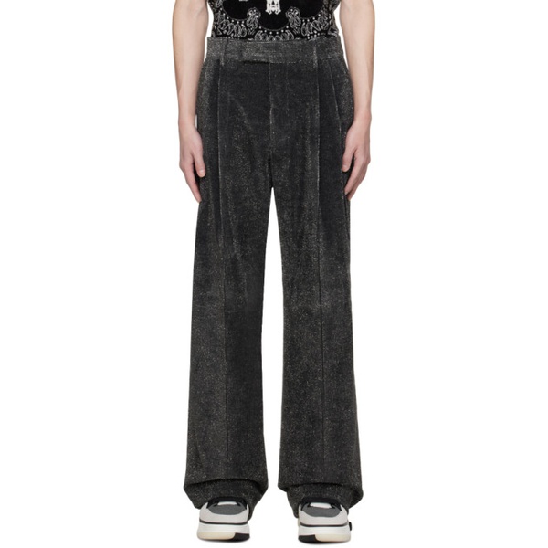  아미리 AMIRI Black Pleated Shimmer Trousers 241886M191005