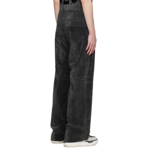  아미리 AMIRI Black Pleated Shimmer Trousers 241886M191005