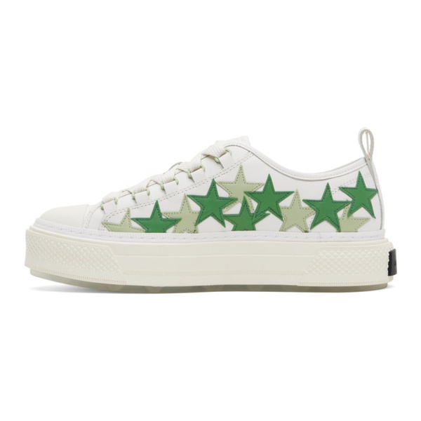  아미리 AMIRI White & Green Stars Court Low Sneakers 241886M237054