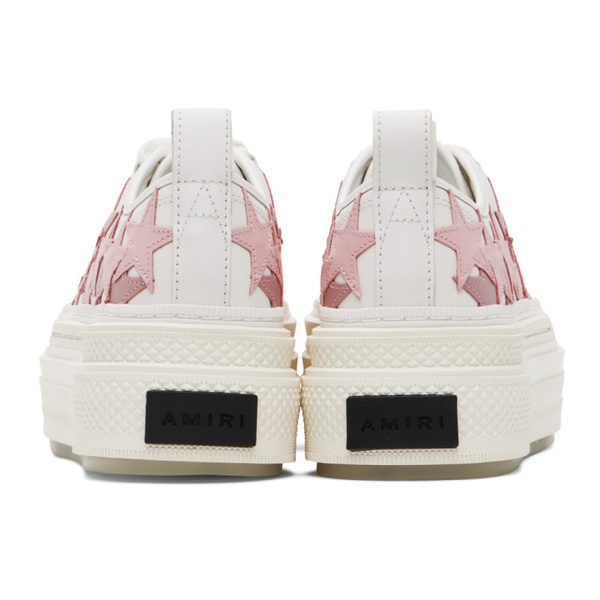  아미리 AMIRI White & Pink Platform Stars Sneakers 241886F128031