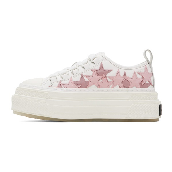  아미리 AMIRI White & Pink Platform Stars Sneakers 241886F128031