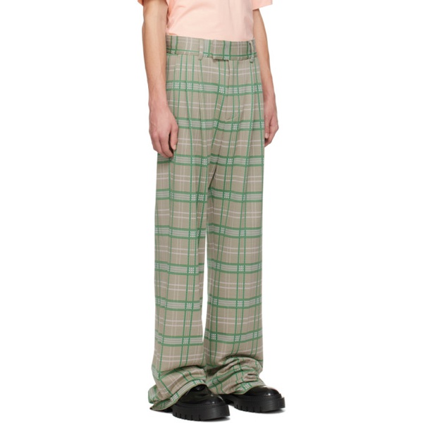  아미리 AMIRI Green Double Pleat Trousers 241886M191010