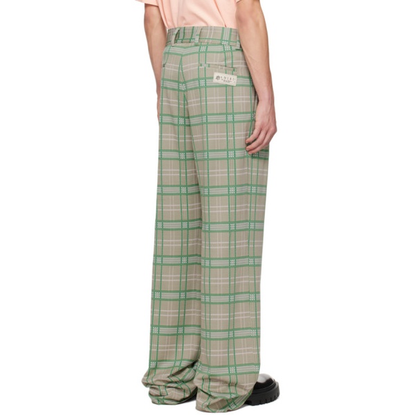  아미리 AMIRI Green Double Pleat Trousers 241886M191010