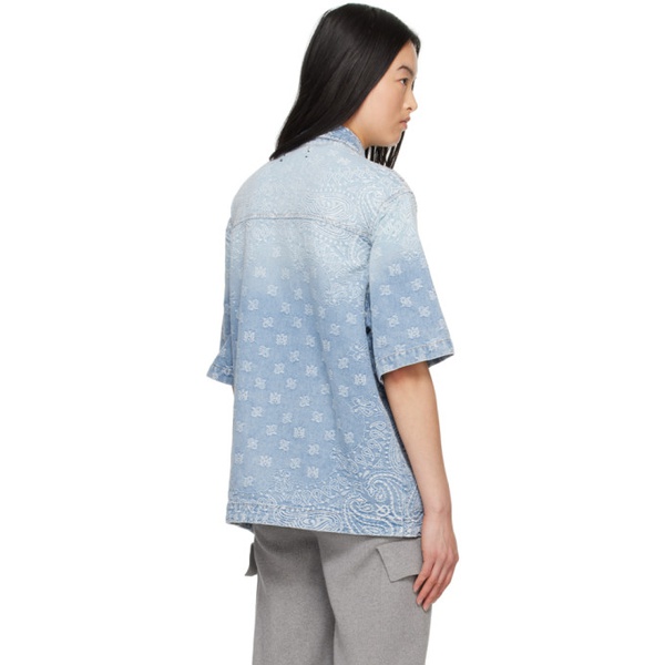  아미리 AMIRI Blue Bandana Denim Shirt 241886F109008