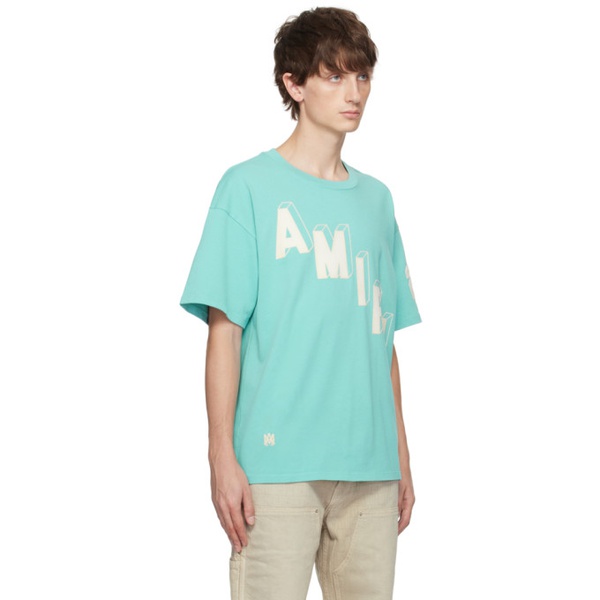  아미리 AMIRI Blue Hockey Skater T-Shirt 232886M213032