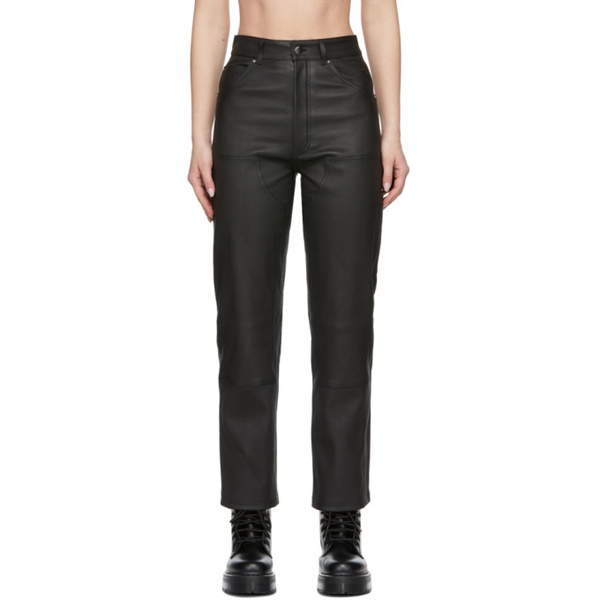  아미리 AMIRI Black Carpenter Leather Pants 221886F084001